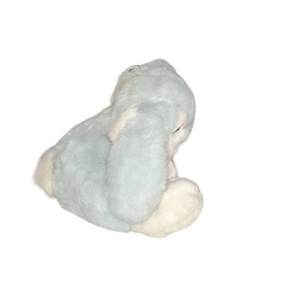 Chosun International Blue & White Bunny Rabbit Pleather Nose Paws Plush 8" - Picture 4 of 10